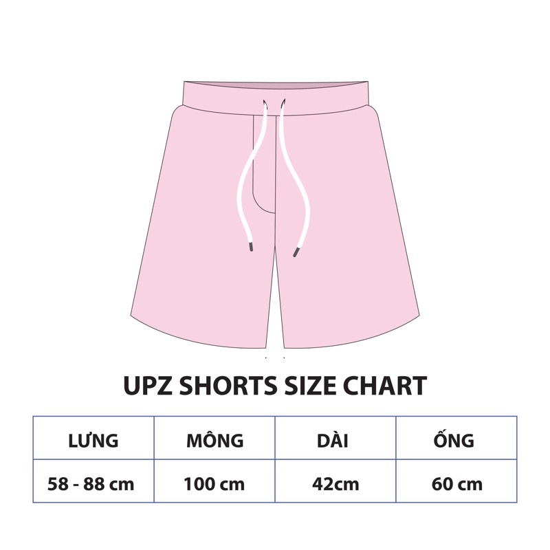 UPZ Quần Shorts Thun Thêu Logo (4 Màu)