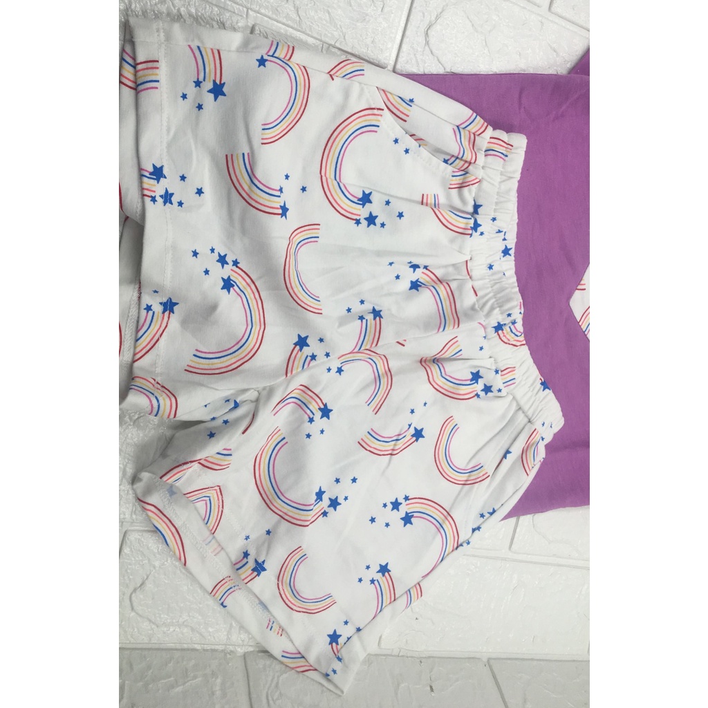 Bộ bé gái cộc tay vải xuất dư 100% cotton sz 8- 48kg