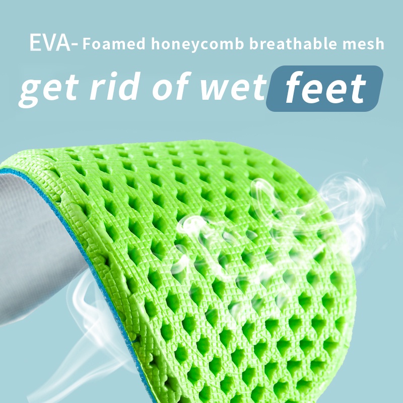 Hàng Có Sẵn! Đế Lót Giày Tăng Chiều Cao 1 / 2 / 3 Cm Phối Lưới Thoáng Khí Chống Sốc Màu Sắc Xanh Lá Dành Cho Nam Và Nữ