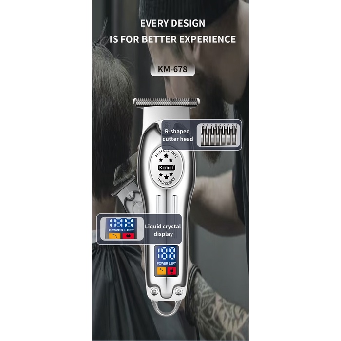 Máy cạo râu Cắt Tóc Cạo Râu Chuyên Nghiệp Kemei 0mm