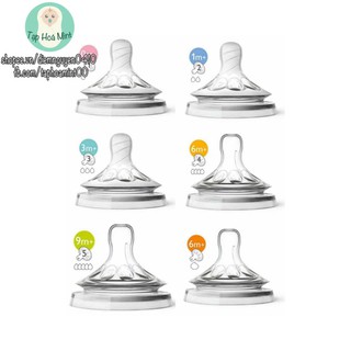 Núm ti Avent Natural số 0, 1,2,3 (xoắn) & ty 4 (trơn)