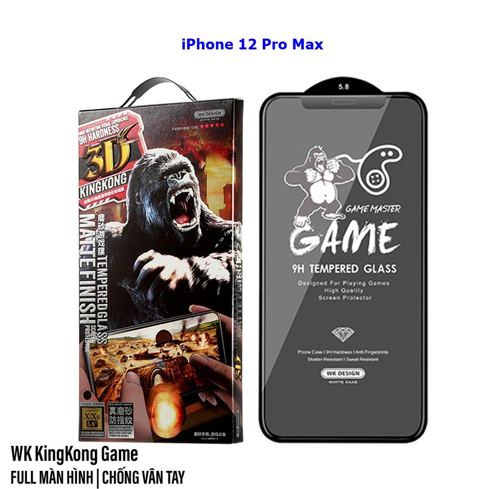 Dán cường lực Nhám Kingkong Full màn hình iPhone 12 Pro Max