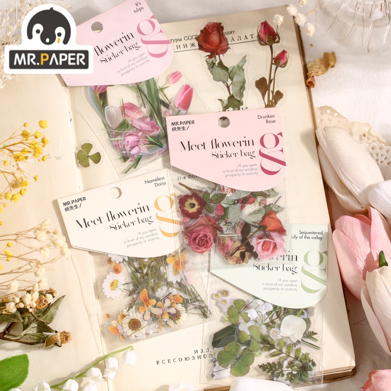 Ông. Set 40 Miếng Dán Trang Trí Hình Hoa Xinh Xắn