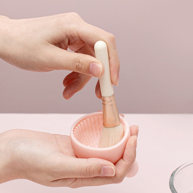 Đĩa Vệ Sinh Cọ Trang Điểm Bằng Silicone / Bền Hình Cầu Đơn Giản Hiện Đại