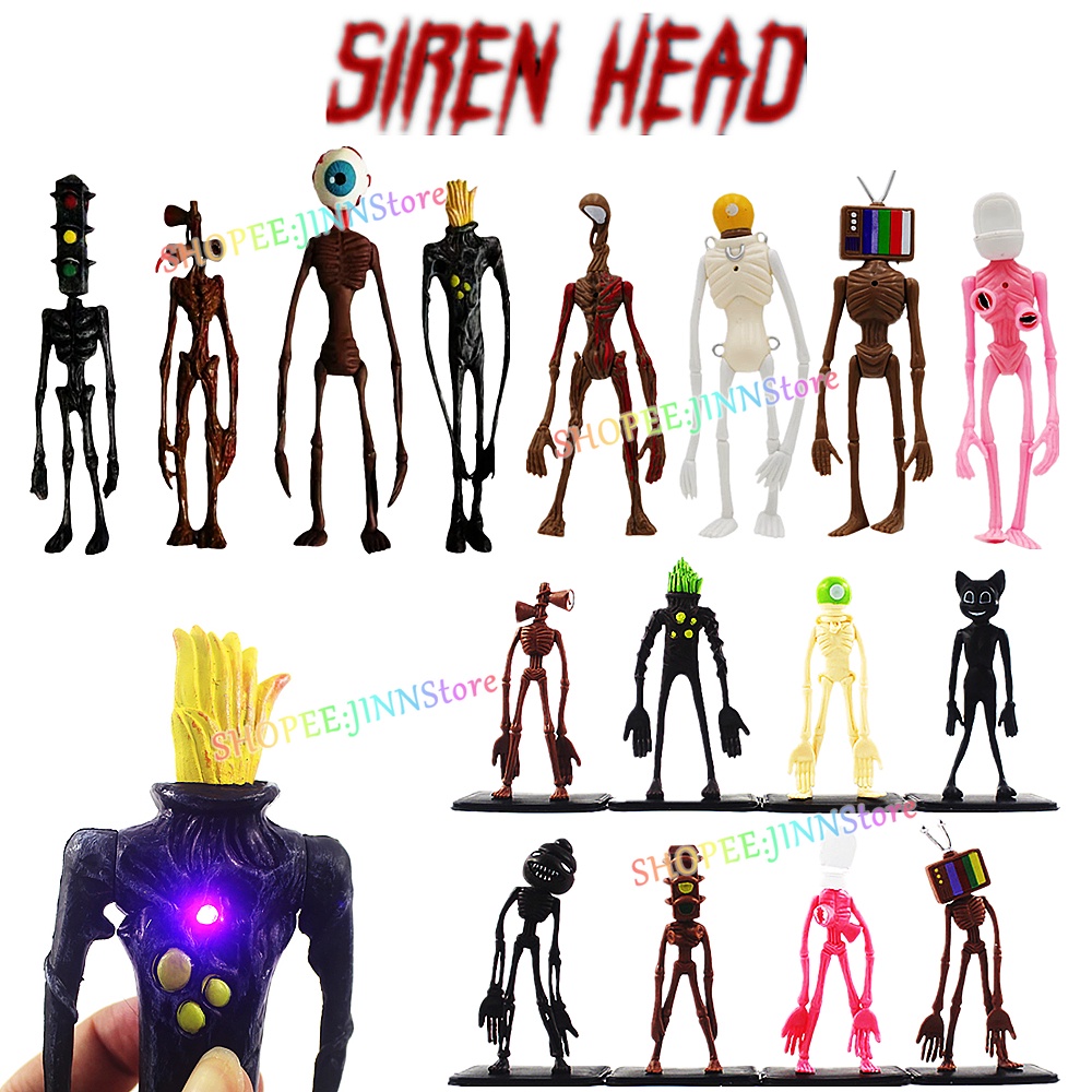 JINN Siren Head PVC Đồ chơi đồ chơi Con số hành động với ánh sáng Sirenhead Hình kinh dị Mô hình kinh dị Legend Foundation Đồ chơi Quà tặng