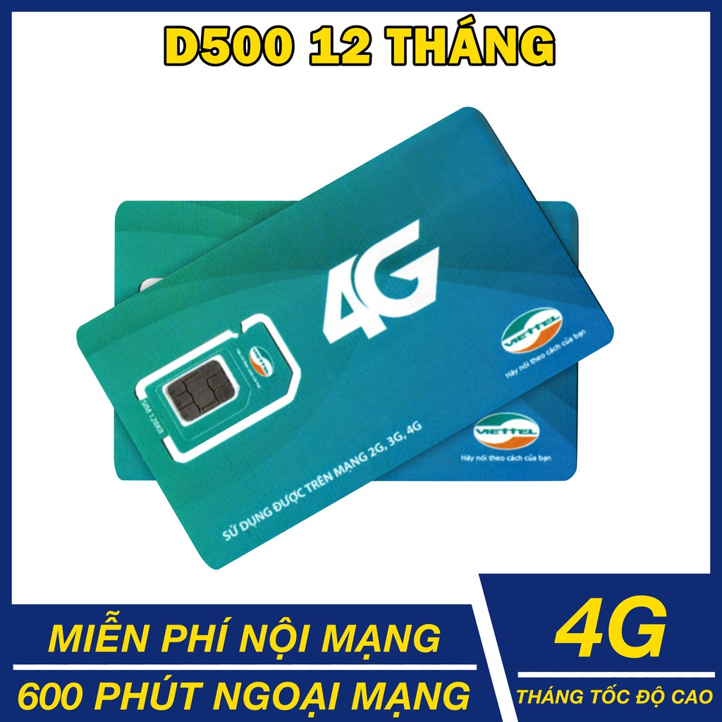 Sim 4G Viettel D900 - D500 - D500T Trọn Gói 1 Năm Không Nạp Tiền - NGHE GỌI