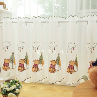 Rèm Cửa Ngắn In Hình Gấu Pooh Dễ Thương