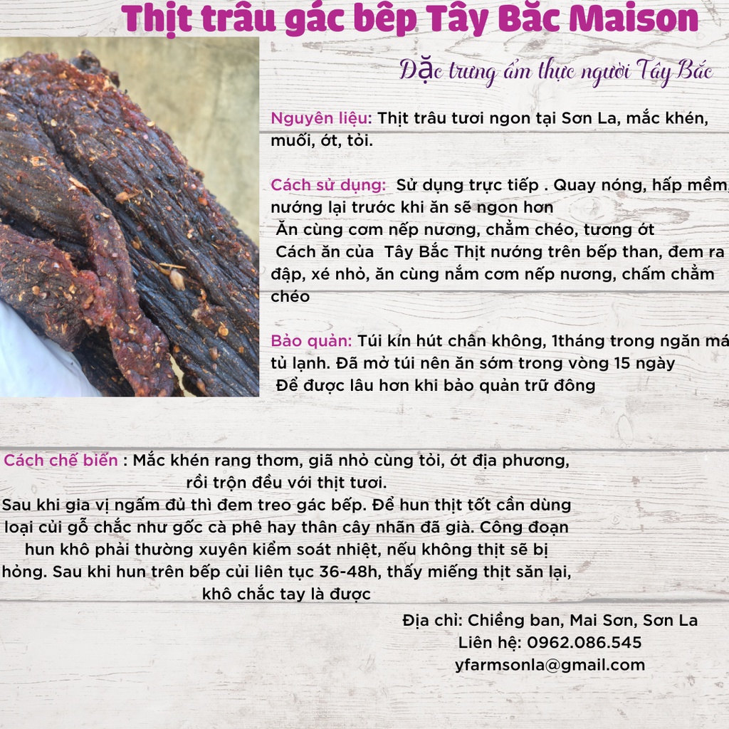 Thịt trâu gác bếp đặc sản Tây Bắc