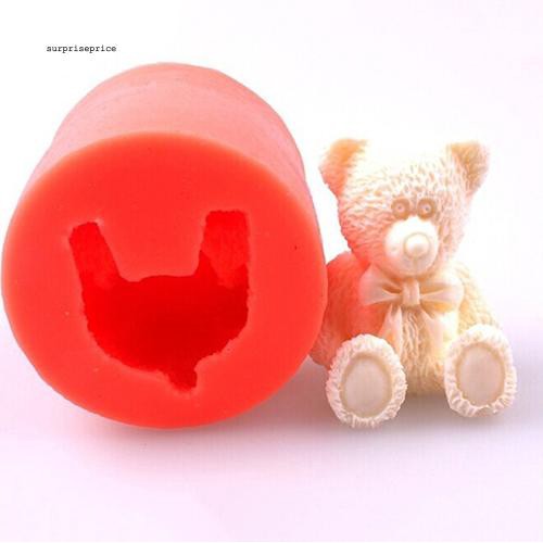 Khuôn silicone 3D hình chú gấu đáng yêu làm bánh