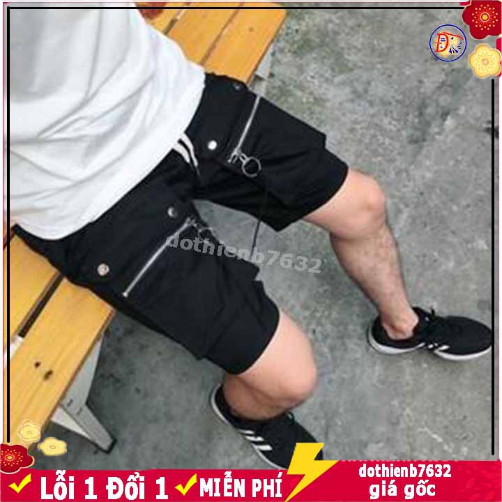 Quần Short Kaki Nam Túi Hộp Cap Cấp ⚡️ ẢNH CHỤP THẬT ⚡️ Phối khóa kéo Vải Dày Chỉ May Lớn Không Xù P3