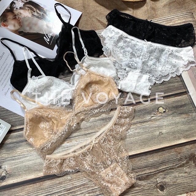 Set đồ chân ren cup gom + quần (VOYAGE SET) | BigBuy360 - bigbuy360.vn