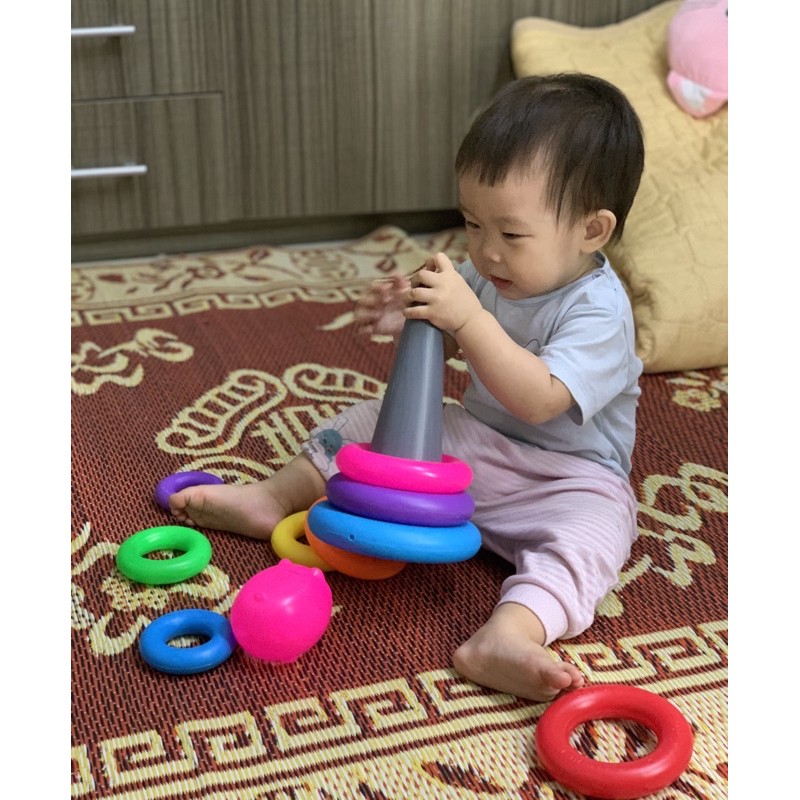 Xếp Vòng Mầm Non Cầu Vồng Size To Nhựa Nguyên Sinh BABY GLENN DOMAN