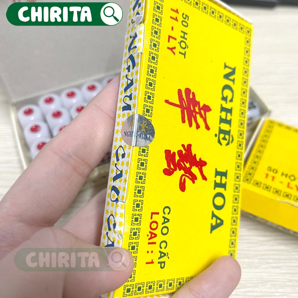 Bộ Xí Ngầu NGHỆ HOA LOẠI 1 Cao Cấp 13LY / 11LY - Đồ Chơi Xúc Xắc Lắc Xí Ngầu Boardgame CHIRITA