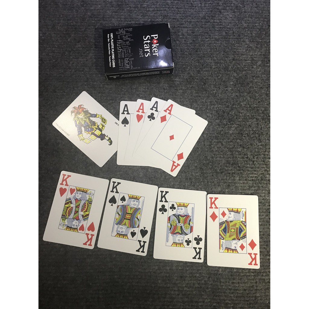 Bài nhựa Poker in hình Poker Star PVC cỡ chữ lớn, không gẫy gấp, chống nước và đàn hồi tốt B-04 ( full ảnh thật )