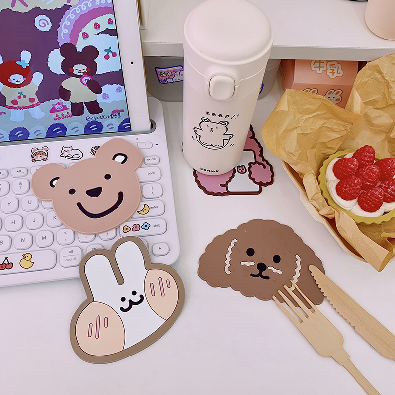 Đế silicone lót cốc cách nhiệt hình thú vật dễ thương | BigBuy360 - bigbuy360.vn