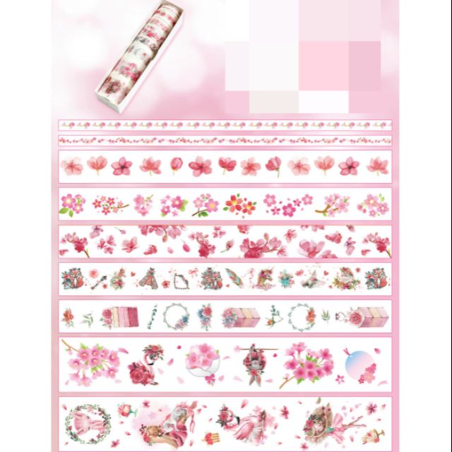Set 9 cuộn băng dính washi tape