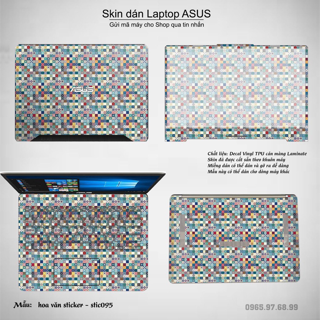 Skin dán Laptop Asus in hình Hoa văn sticker nhiều mẫu 16 (inbox mã máy cho Shop)