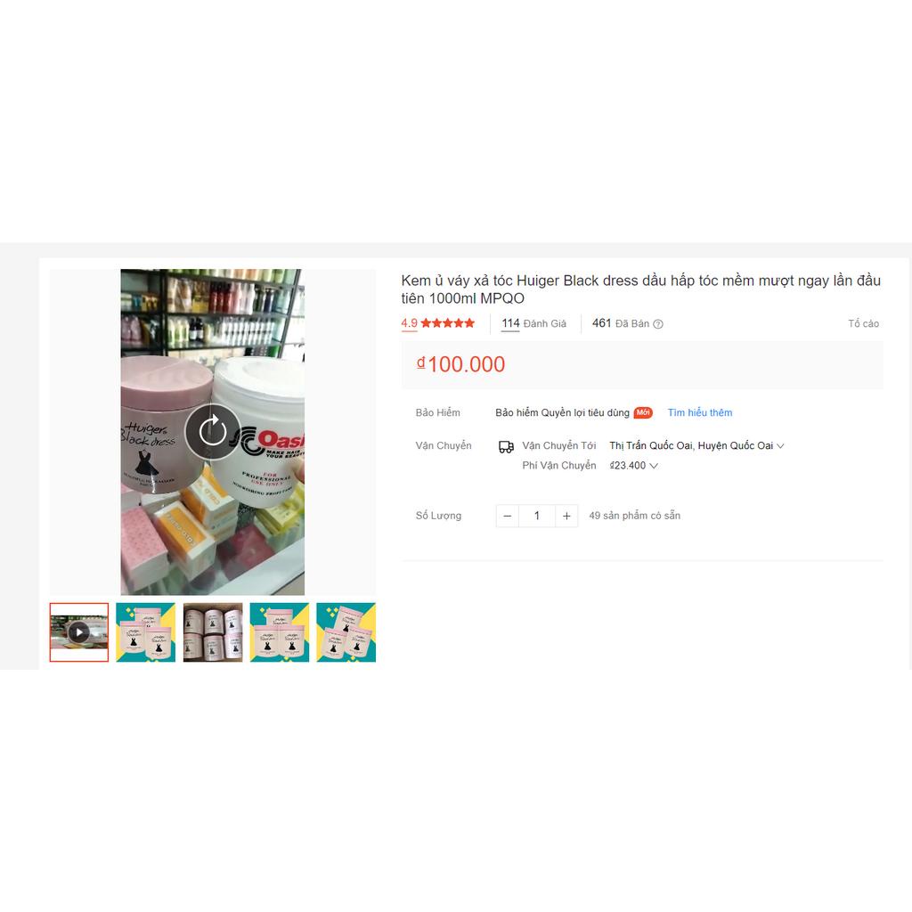 Kem ủ xả tóc Huige Huiger Black dress váy đen dầu hấp tóc mềm mượt ngay lần đầu tiên 1000ml oasis 500ml MPQO