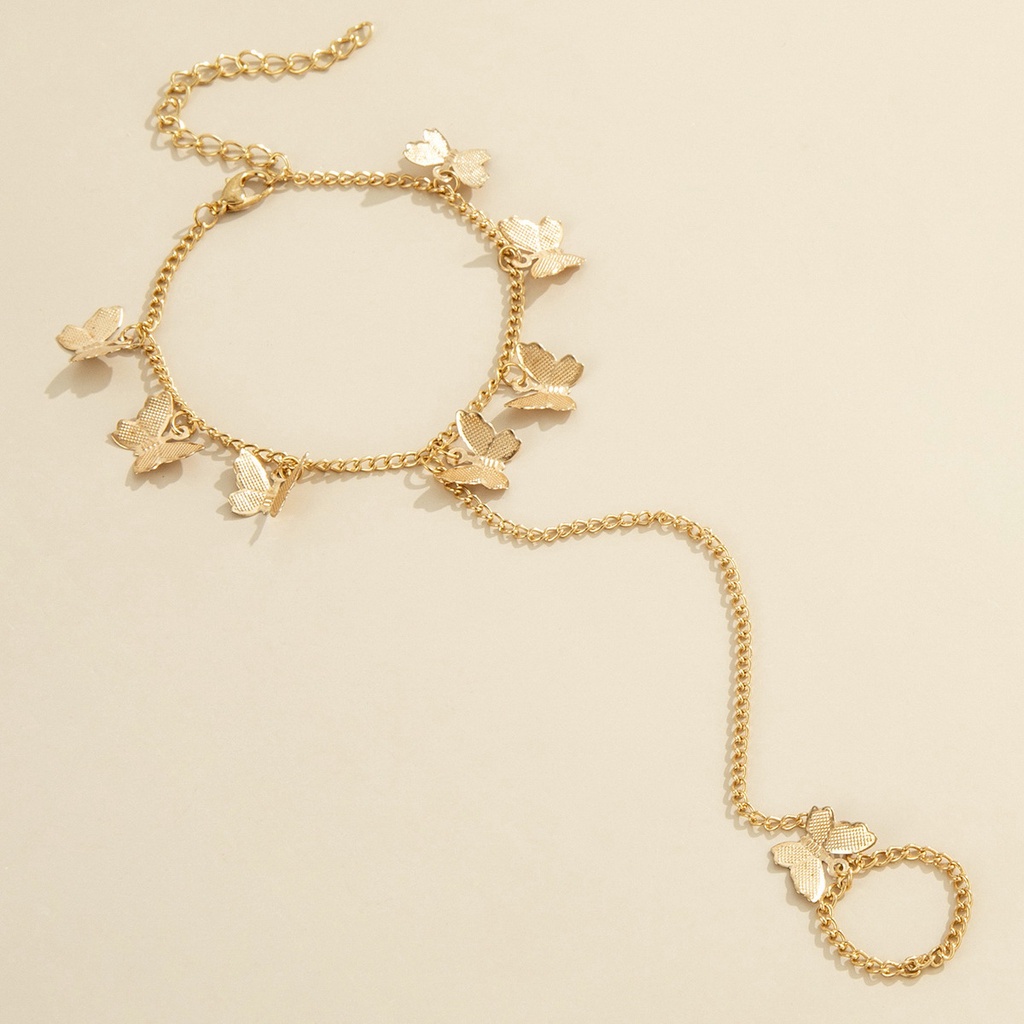 Vòng tay RINHOO phối chuỗi dây xích đính ngọc trai giả phong cách hip hop thời trang cá tính