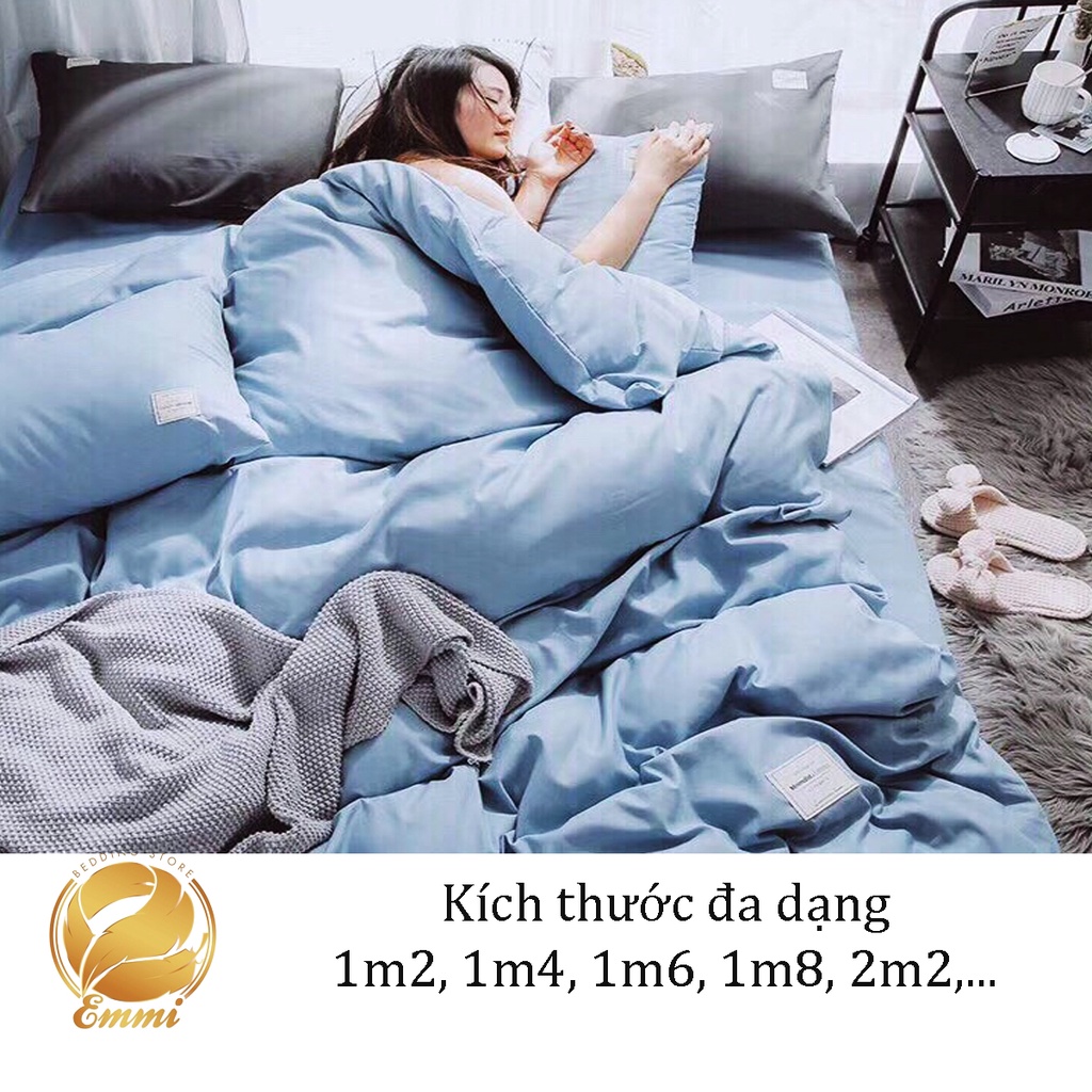 Bộ Chăn Ga Gối Cotton TC Emmibedding cao cấp - Xanh da trời full