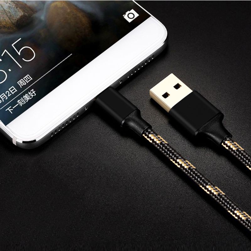 Mojito 5M Durable Nylon Woven Micro USB Data Cable Fast Charging Line Wire Cord for Samsung Galaxy Huawei Xiaomi Android Cellphones