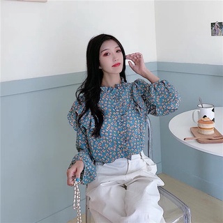 Áo sơ mi hoa xanh