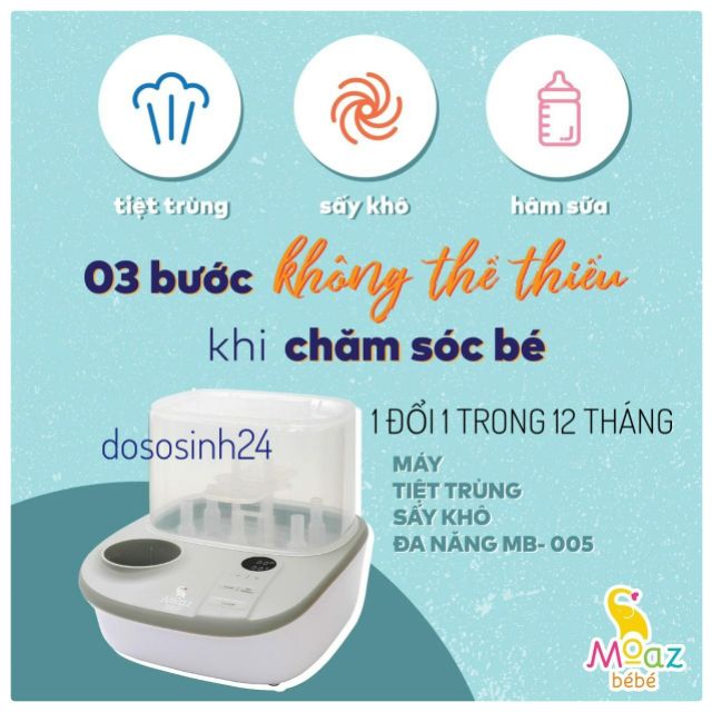 Moaz bébé - Máy tiệt trùng, xấy khô và hâm sữa đa chức năng (MB-005)