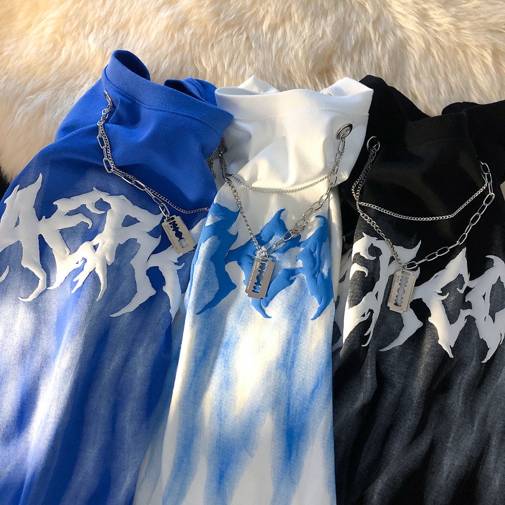 Áo thun MMIOT tay ngắn dáng rộng in họa tiết vòng cổ phong cách hip hop thời trang mùa hè 2023 cho nam và nữ