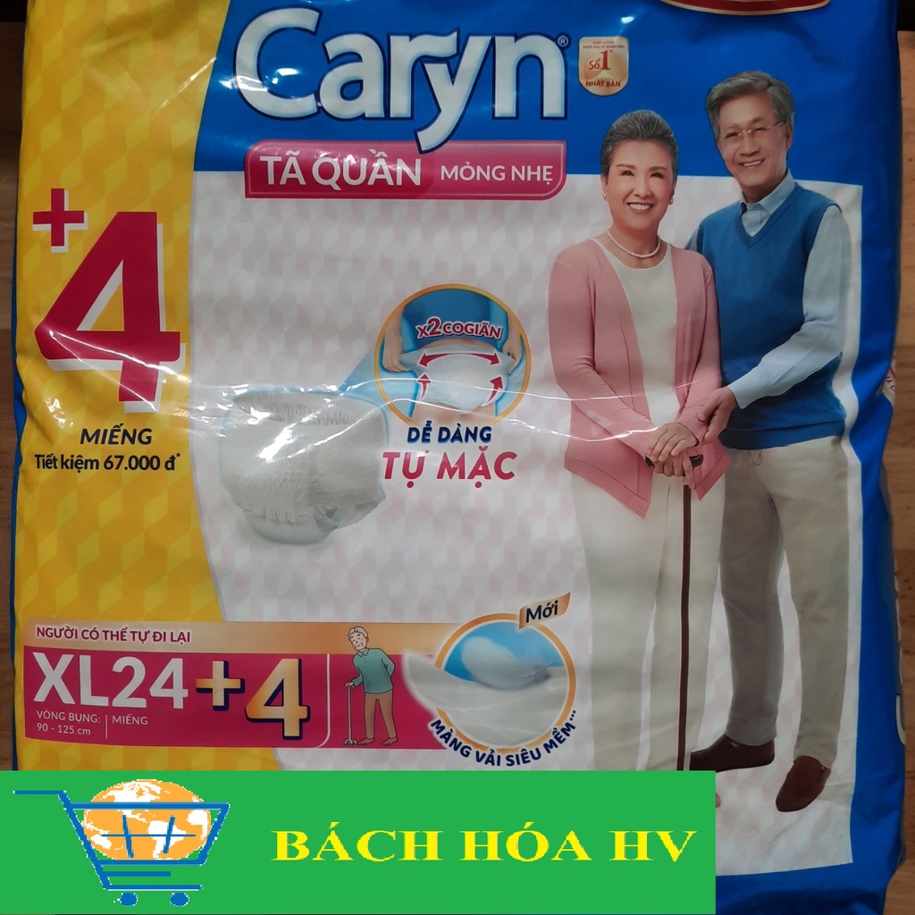 Tã/Bỉm Quần người lớn CARYN XL24 + 4 miếng - BACH HOA HV