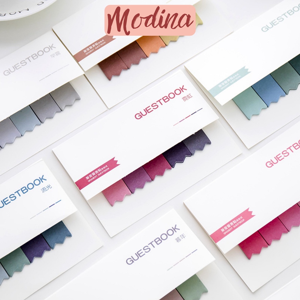 Giấy note cute dễ thương MODINA, tập giấý note trình ký đánh dấu trang màu morandi