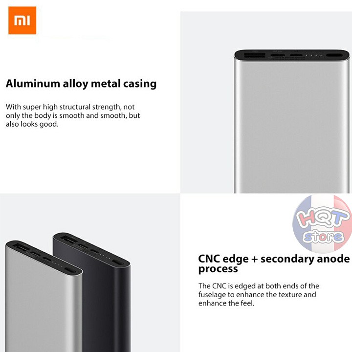 [Mã 252ELSALE hoàn 7% xu đơn 300k] Pin sạc dự phòng Xiaomi 10000mAh Gen 3 Pro 2019 Sạc Nhanh 18W PLM12ZM