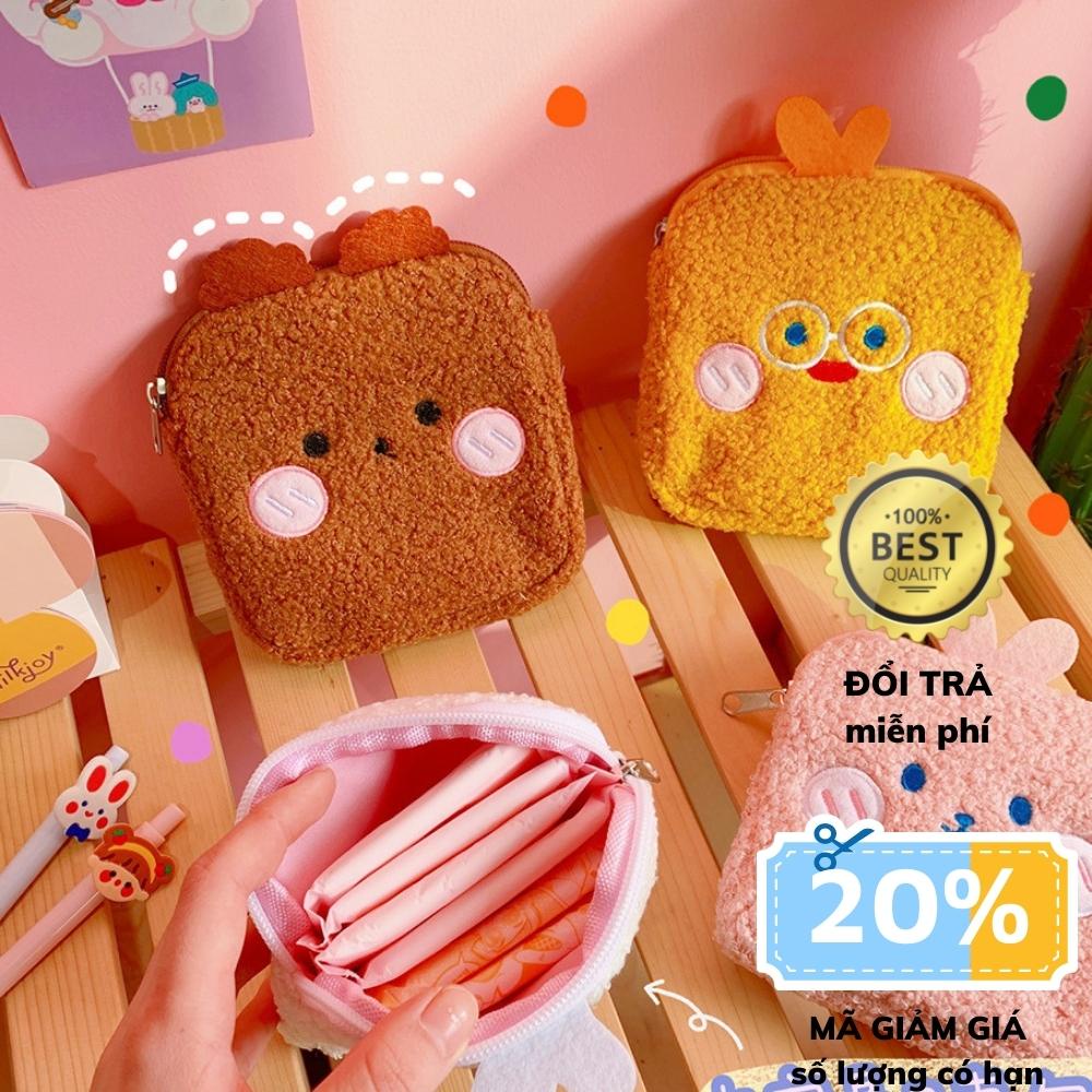 Túi Đựng Băng Vệ Sinh, mỹ phẩm, đồ cá nhân Kiểu Dáng Hàn Quốc dễ thương nhỏ gọn Cho Nữ 14*14CM SH125