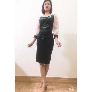 Đầm nhung dáng ôm- có ảnh thật