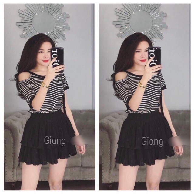 Chân váy xếp ly nhuyễn hai tầng | BigBuy360 - bigbuy360.vn