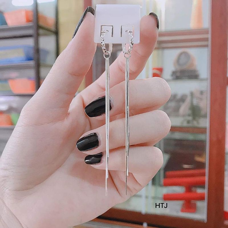 Bông tai bạc 925 tua dua 3sợi, 5sợi