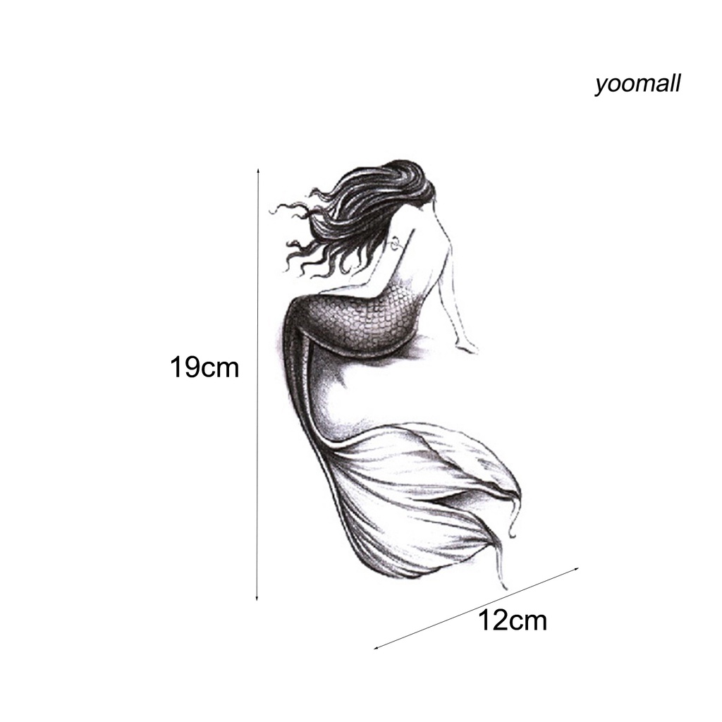 [Hàng mới về] Hình Xăm Dán Tạm Thời Chống Nước Chống Mồ Hôi Hình Nàng Tiên Cá Thời Trang