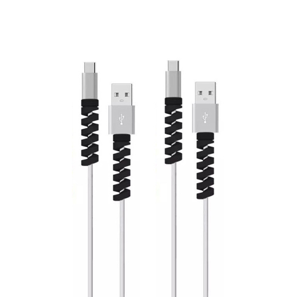 Phụ kiện bảo vệ dây cáp sạc USB dạng xoắn bằng silicon độc đáo thích hợp cho IPHONE