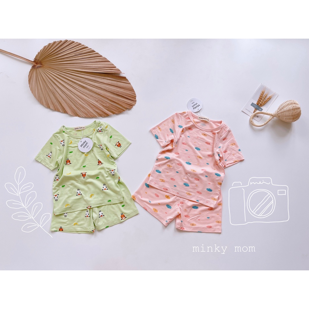 (8-30kg)Bộ đùi thun lạnh Minky mom mẫu pastel phối họa tiết siêu iu cho bé(ảnh thật)