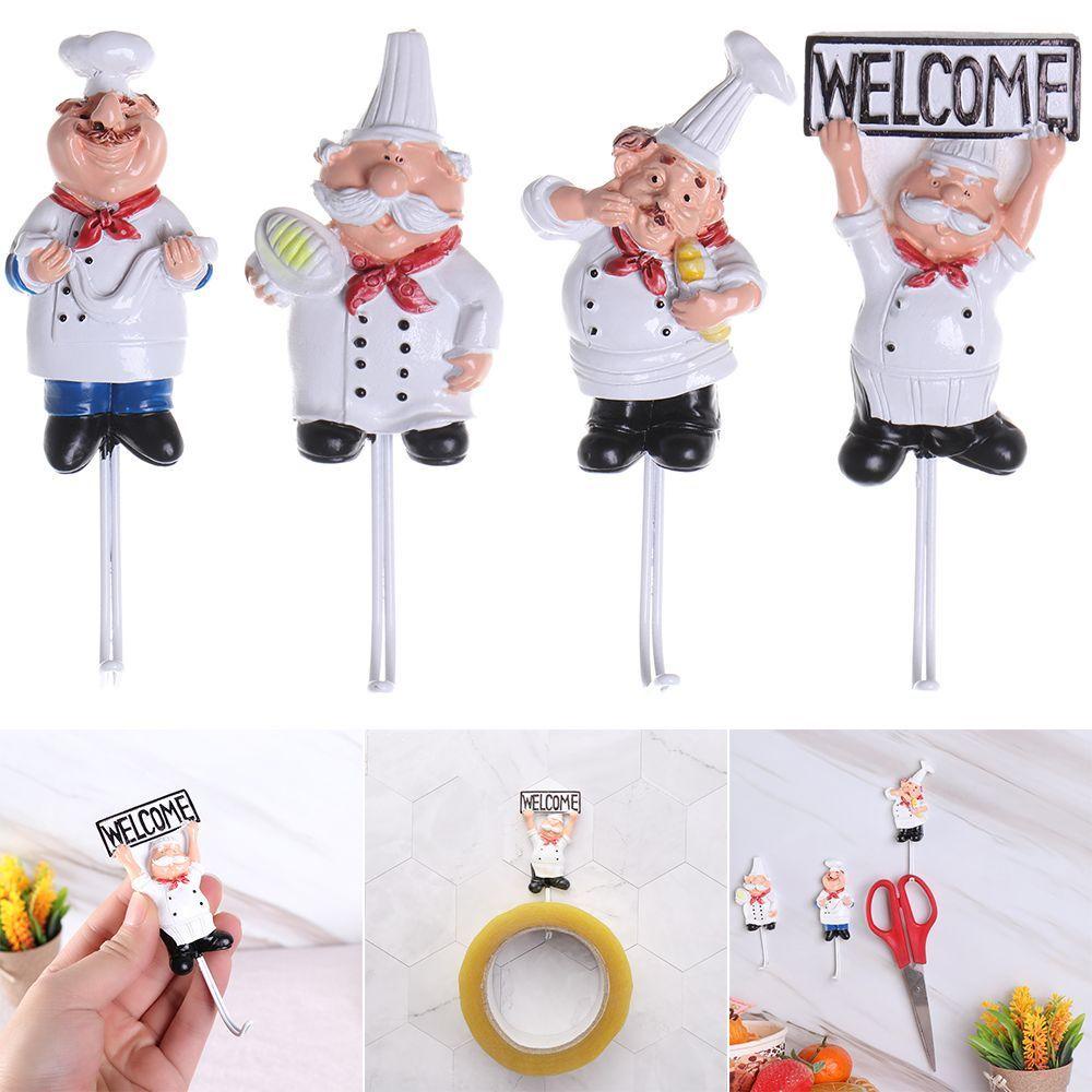 Móc Treo Áo Khoác Không Để Lại Dấu Vết Hình Đầu Bếp Trang Trí Nhà Tắm