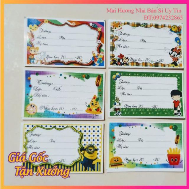 Set 800 chiếc nhãn vở