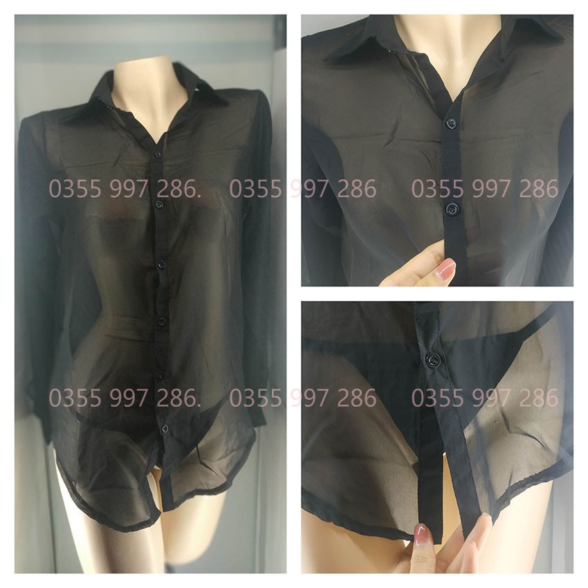 Aó Sơ Mi Ngủ Chất Voan Xuyên Thấu Cosplay Sexy Mã SM001, Áo Ngủ Sơ Mi Nữ Chụp Ảnh Indoor Studio Đẹp TKVN | BigBuy360 - bigbuy360.vn