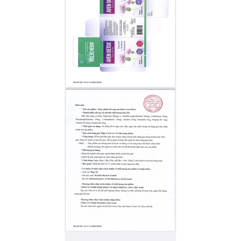 Viên mát Gan AVEN DETOX hộp 60 viên - Chĩnh hãng Thuỵ Sỹ