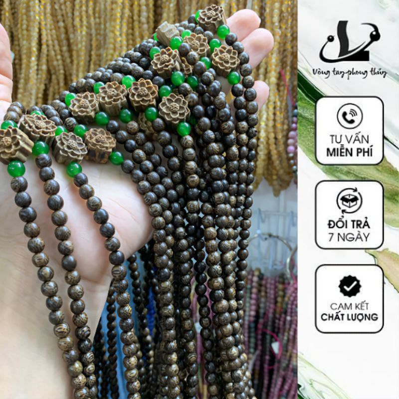 Trầm Tốc Vườn 6 Ly 108 Hạt Mix  Sen NgọcBích - N107 | BigBuy360 - bigbuy360.vn
