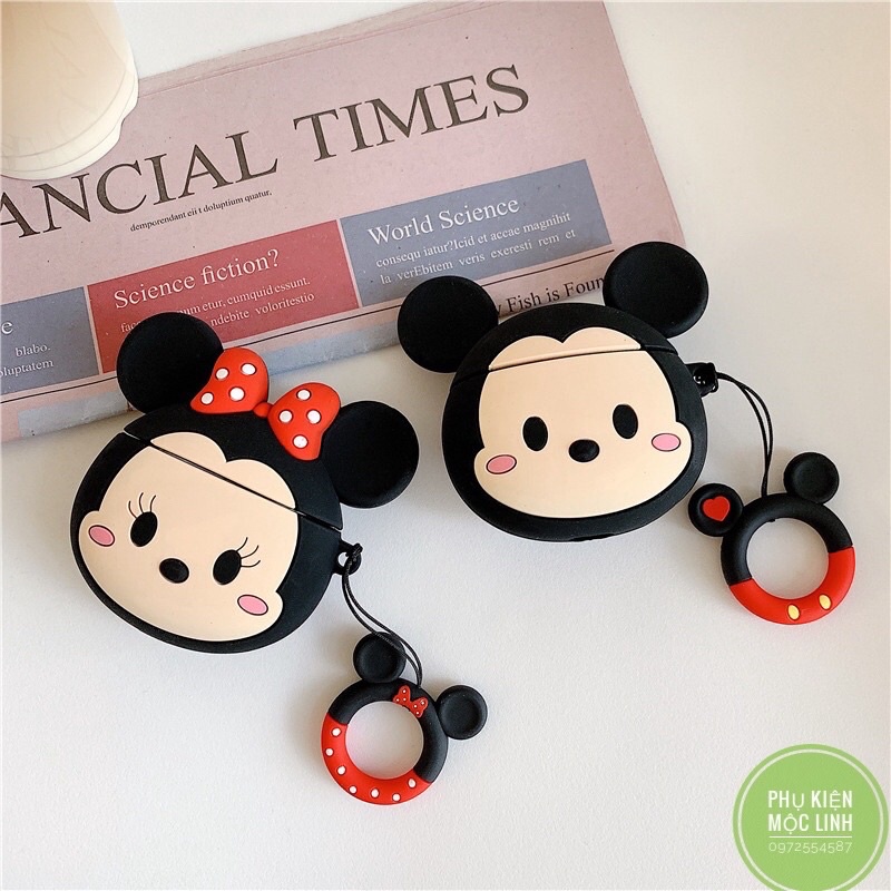 ☘️Tặng kèm móc tay☘️ Case bao airpod silicon 1 2 Pro 3 MICKEY MOUSE - Vỏ bọc đựng tai nghe không dây i12 i100... AirPods