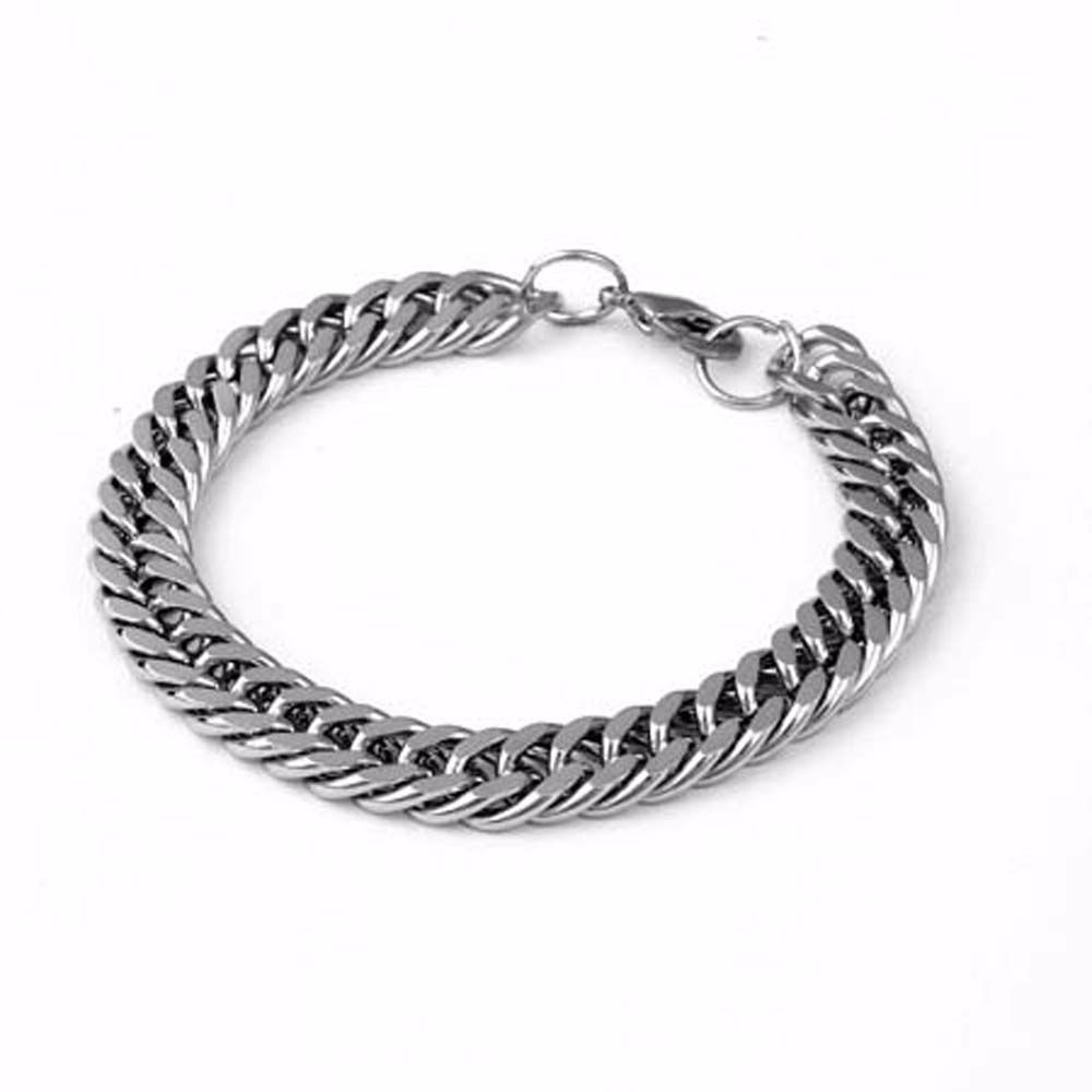 Vòng Tay Dây Xích Bằng Thép Không Gỉ 10mm Phong Cách Punk Thời Trang Cho Nam Và Nữ