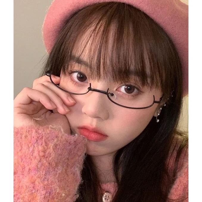 Mắt Kính Nửa Gọng Phong Cách Hàn Quốc Cá Tính D73