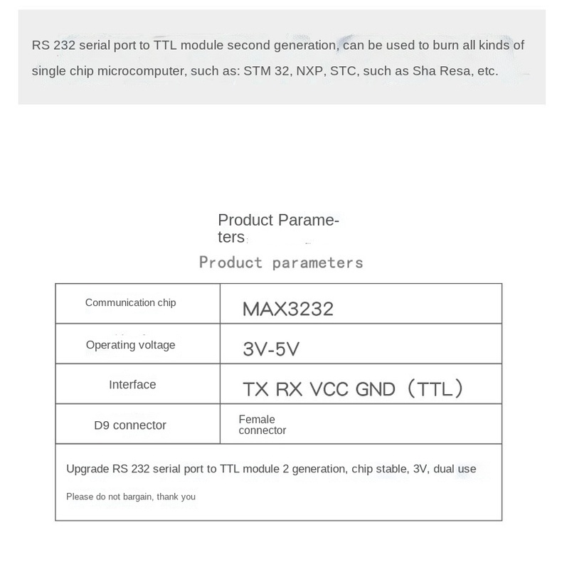 Mô Đun Chuyển Đổi Max3232 RS232 Sang TTL DB9 Kèm 4 Dây Cáp