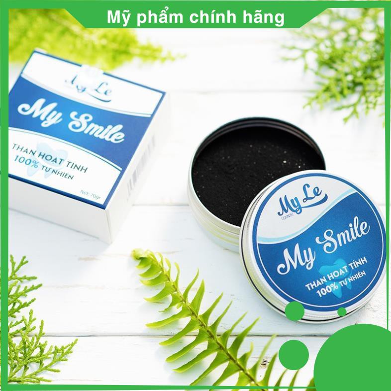 [CHÍNH HÃNG] - Trắng răng than hoạt tính My Smile 70gr, bột đánh răng làm trắng răng từ than hoạt tính