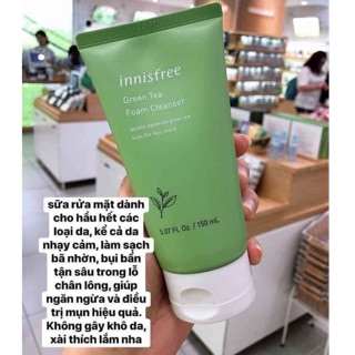 Sữa rửa mặt trà xanh Innisfree green Tea foam Cleanser 150ml