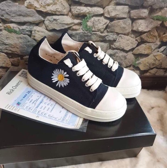(Video Thật) Giầy nữ sneaker rick hoa cúc trắng đế thơm (box vs bill) | BigBuy360 - bigbuy360.vn